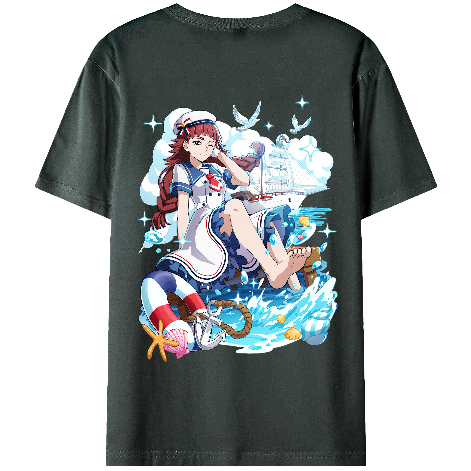 （画像用） 文豪ストレイドッグス Bungo Stray Dogs 綿100％ メンズ半袖Tシャツ（バックプリント） 通気性